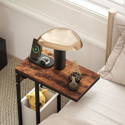 Beistelltisch mit Steckdosen & USB-Anschlüssen, C-förmiges Design