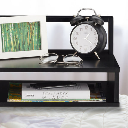 Side table with storage compartment black