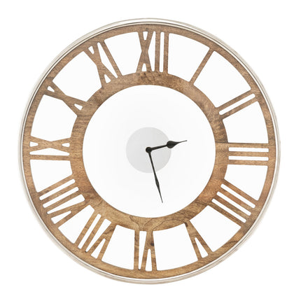Geräuschlose Wanduhr aus Holz, römische Ziffern, 16 oder 20 Zoll
