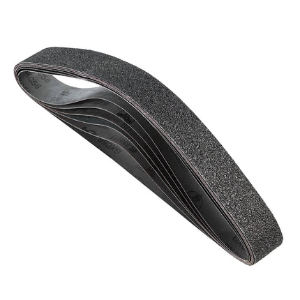 Silicon Carbide Sanding Belts 2x42 in, 6-Pack Grit Set