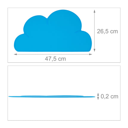 Silicone Cloud Placemats for Kids, Set of 2