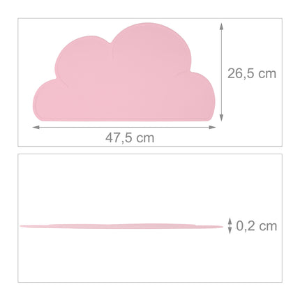 Wolkenförmige Silikon-Tischsets für Kinder, 2er-Set