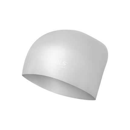 Silicone Swimming Cap for Long Hair, Solid Gray