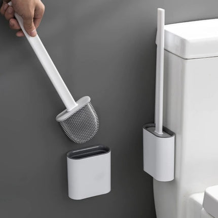 Silikon-Toilettenbürste mit hygienischem, belüftetem Halter