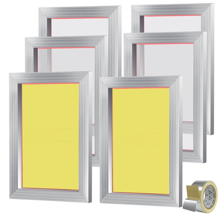 Silk Screen Printing Frames, Aluminum, 110 Mesh, 6 Pack