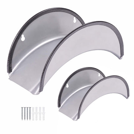 Silver Iron Hose Holders, Set of 2 with Edge Protection