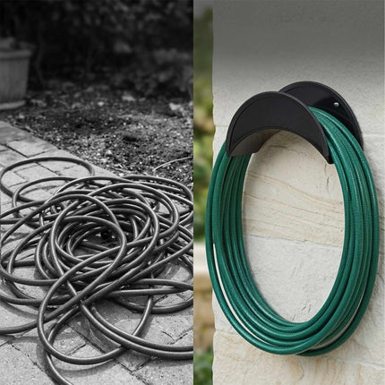Silver Iron Hose Holders, Set of 2 with Edge Protection
