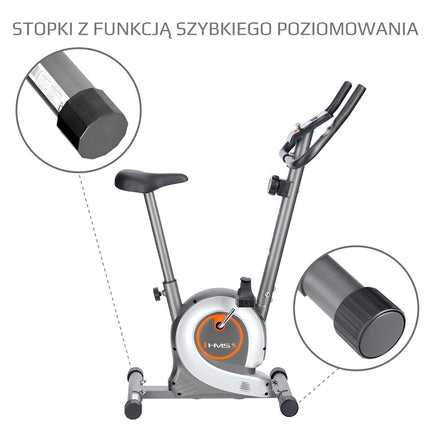 Silbernes magnetisches Standfahrrad – Einstellbarer Widerstand