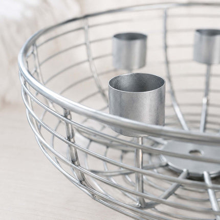 Silver Metal Wire Advent Wreath Holder – 20.5 cm