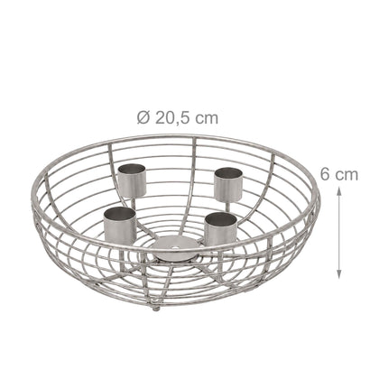 Silver Metal Wire Advent Wreath Holder – 20.5 cm