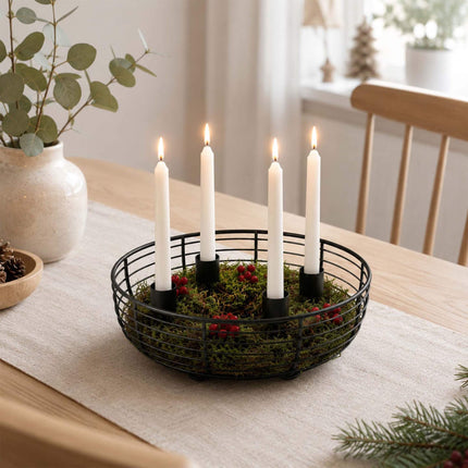 Silver Metal Wire Advent Wreath Holder – 20.5 cm