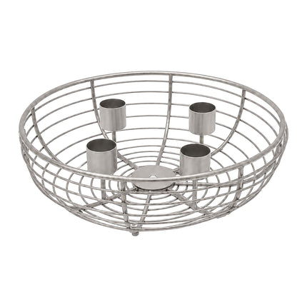 Silver Metal Wire Advent Wreath Holder – 20.5 cm