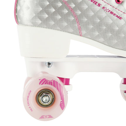 Silver-Pink Roller Skates, Size 36