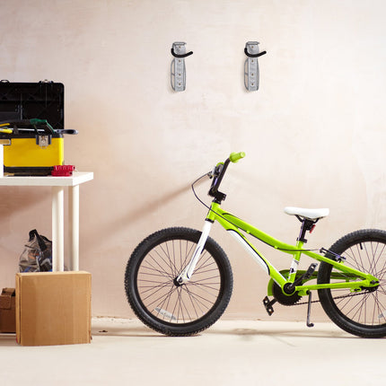 Silberne Fahrrad-Wandhalterung 2er-Set
