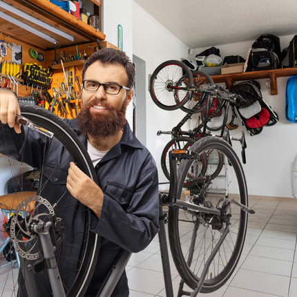 Silberne Fahrrad-Wandhalterung 2er-Set