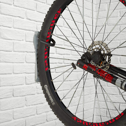 Silberne Fahrrad-Wandhalterung 2er-Set