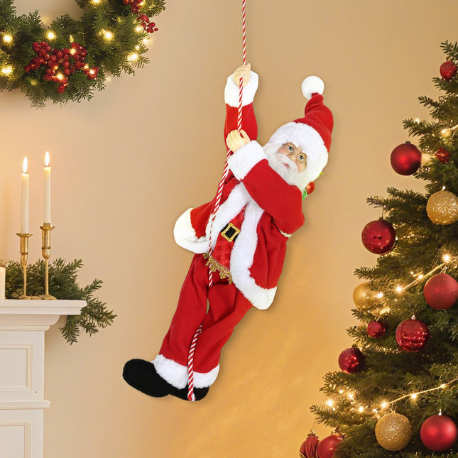 Singender Kletter-Weihnachtsmann 60cm mit Geschenk und Sound