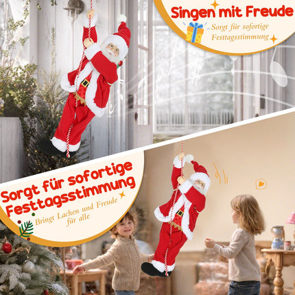 Zpívající šplhající Santa 60cm s dárkem a zvukem