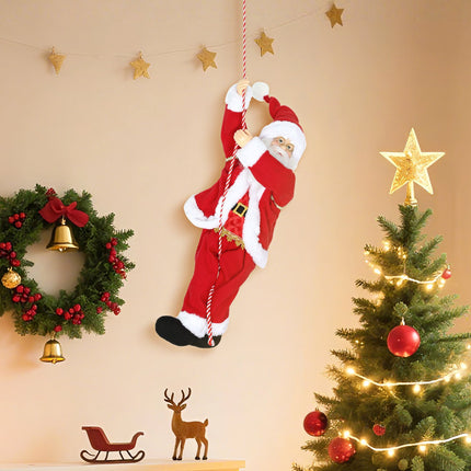 Zpívající šplhající Santa 60cm s dárkem a zvukem
