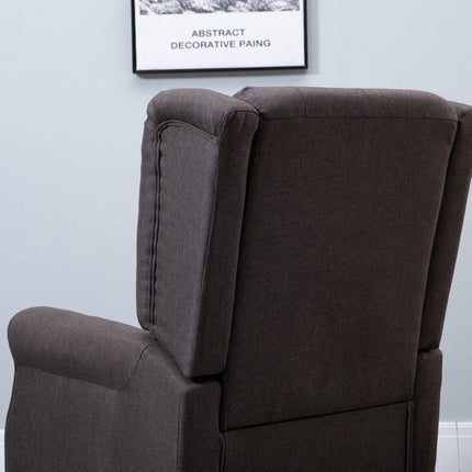 Brown polyester lounge chair, tufted, 76x86x108 cm
