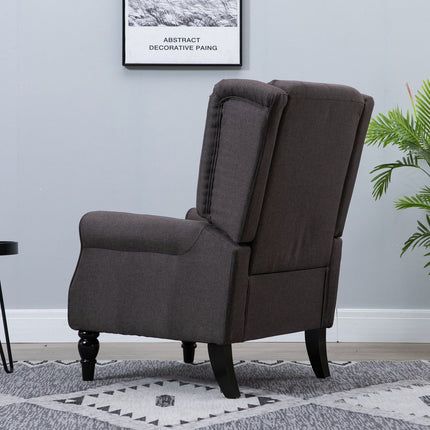 Brown polyester lounge chair, tufted, 76x86x108 cm