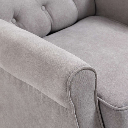 Grauer Ohrensessel, getuftet, Polyester, 74x86x102cm