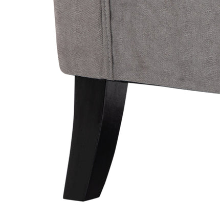 Grauer Ohrensessel, getuftet, Polyester, 74x86x102cm