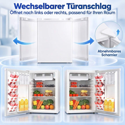 Single-Door Mini Fridge 72.5 L with Chiller Compartment, Thermostat, White