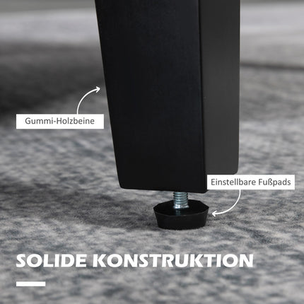 Cremeweißer Sessel in Leinenoptik, gepolstert, Holzbeine