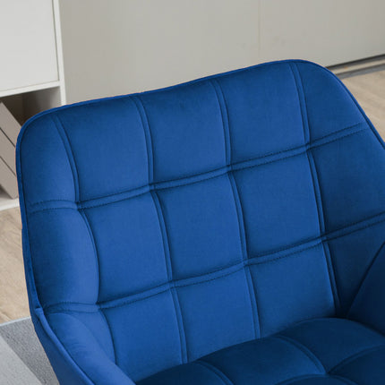 Samt-Ohrensessel, blau, hohe Beine, 67x61,5x71 cm