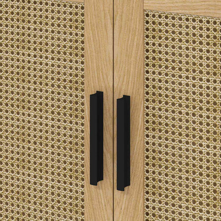 Waschtischunterschrank, Rattan-Optik, Eiche, 60x39x60 cm