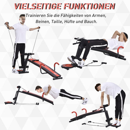 Verstellbare Sitzbank, gepolstert, 120 kg Traglast, rot/schwarz