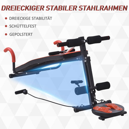 Verstellbare Sitzbank, gepolstert, 120 kg Traglast, rot/schwarz