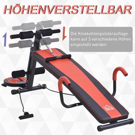 Verstellbare Sitzbank, gepolstert, 120 kg Traglast, rot/schwarz