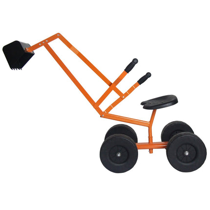 Aufsitzbagger mit Schaufel, Kinderbagger aus Metall, Sandbagger zum Draufsitzen für Kinder ab 3 Jahren. Orange