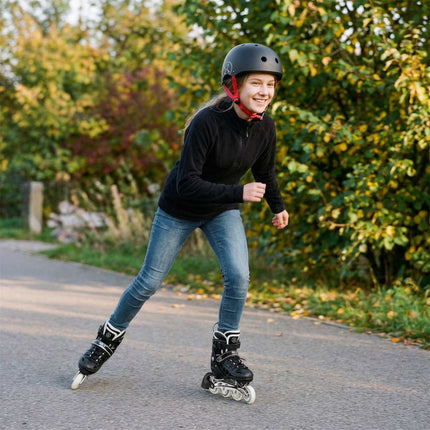 Skatehelm, verstellbarer Drehverschluss, 11 Belüftungsöffnungen, L 58-61 cm, Schwarz