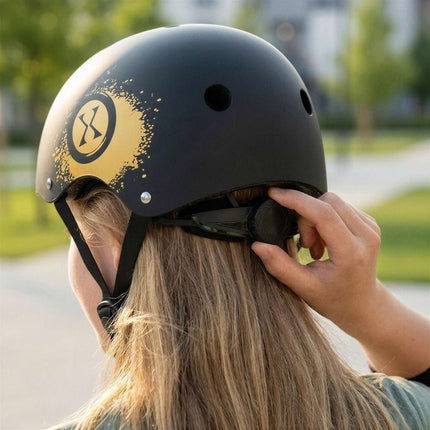 Skate Helmet, Adjustable Dial Fit, Gold, L 58-61 cm