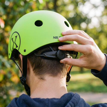 Skatehelm, verstellbares Drehrad, grün M 55–58 cm