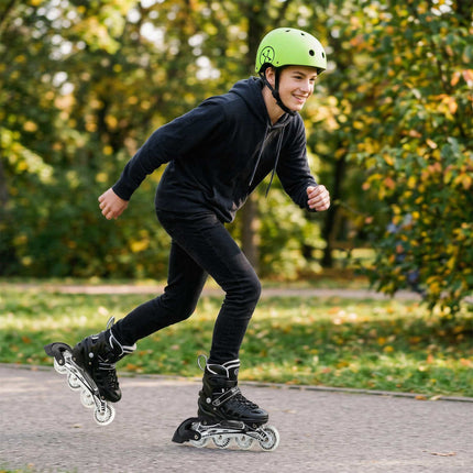 Skatehelm, verstellbares Drehrad, grün M 55–58 cm