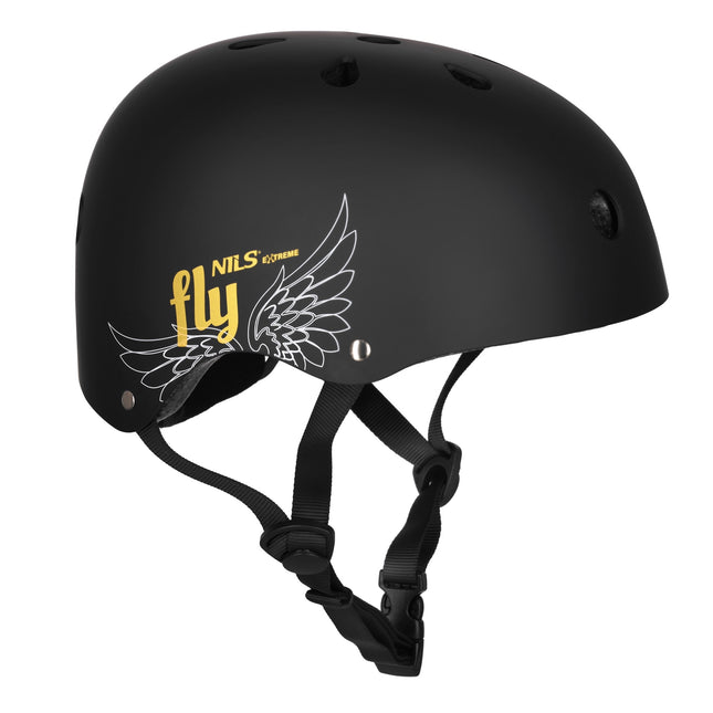 Skatehelm, Gold, M 55-58 cm, Drehverschluss, 11 Belüftungsöffnungen