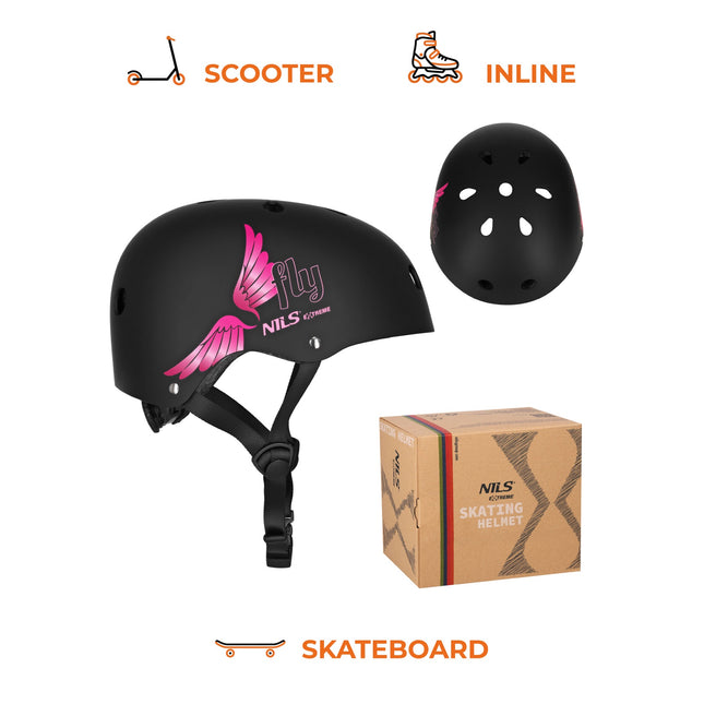 Skate-Helm, Pink, XS 48-52 cm, Drehverschluss, 11 Belüftungsöffnungen