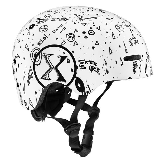 Skatehelm, Weiß, S (52-56cm), Leichtgewicht, 10 Belüftungsöffnungen