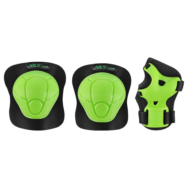 Skateboard-Schutzausrüstung Set – Handgelenk Ellbogen Knie, Grün XS