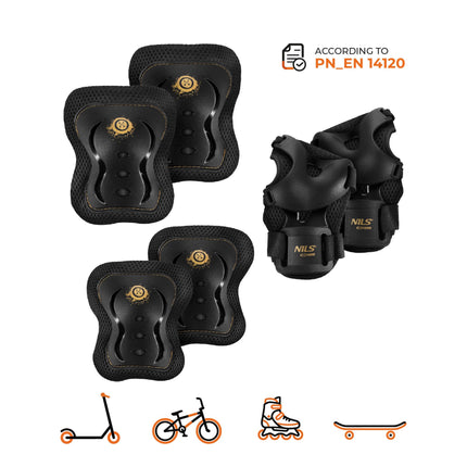 Skate Protective Gear Set, Wrist Elbow Knee Guards S