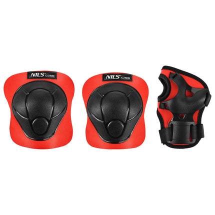 Skate-Schutzausrüstung Set – Handgelenk-, Ellbogen-, Knieschützer, Rot S