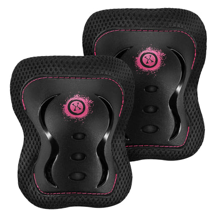 Skate Protective Gear Set, Wrist Elbow Knee, Pink L
