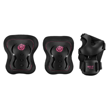 Skate-Schutzausrüstungsset, Handgelenk, Ellbogen, Knie, Pink S