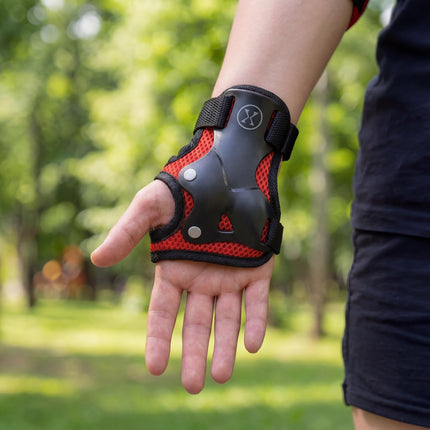 Skate Protective Gear Set, Wrist Elbow Knee, Red L