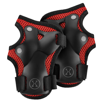 Skate Protective Gear Set, Wrist Elbow Knee, Red L