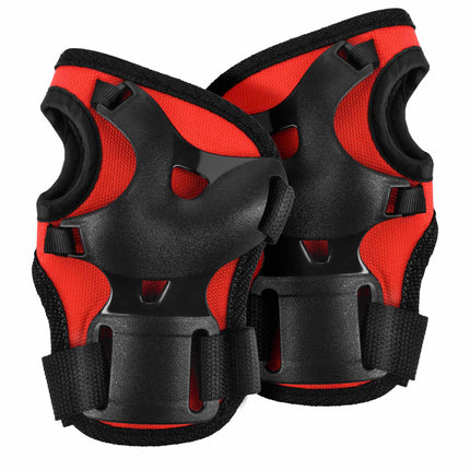Skate-Schutzausrüstungs-Set, Handgelenk, Ellbogen, Knie, Rot M